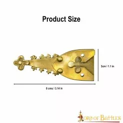 Renacimiento Puro Latón Macizo Cinturón Final Chape Accesorio Funcional -Armadura Ventas 3 324