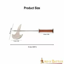 Hacha De Batalla Medieval Con Mango De Cuero 10 Hacha De Batalla Medieval Con Mango De Cuero -Armadura Ventas 3 337