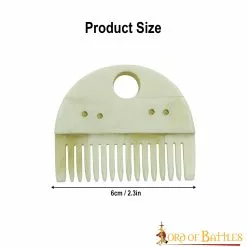 Peine Medieval Germánico Para Barba Accesorio Artesanal De Hueso Auténtico -Armadura Ventas 3 342