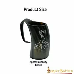 Medieval Vikingo Mjolnir Cuerno Tankard Taza De Cerveza Hecho A Mano Genuino Cuerno De Buey 10 Medieval Vikingo Mjolnir Cuerno Tankard Taza De Cerveza Hecho A Mano Genuino Cuerno De Buey -Armadura Ventas 3 345