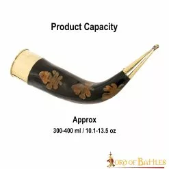 Cuerno Para Beber Con Motas Carbonizadas Y Accesorios De Latón Cuerno De Buey Auténtico Hecho A Mano -Armadura Ventas 3 36 1