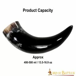 Cuerno Para Beber Roebuck Grabado A Mano Cuerno De Buey Auténtico -Armadura Ventas 3 37 1