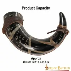 Cuerno Para Beber Con Motas Carbonizadas Y Cordón De Cuero Cuerno De Buey Auténtico Hecho A Mano 10 Cuerno Para Beber Con Motas Carbonizadas Y Cordón De Cuero Cuerno De Buey Auténtico Hecho A Mano -Armadura Ventas 3 5 5