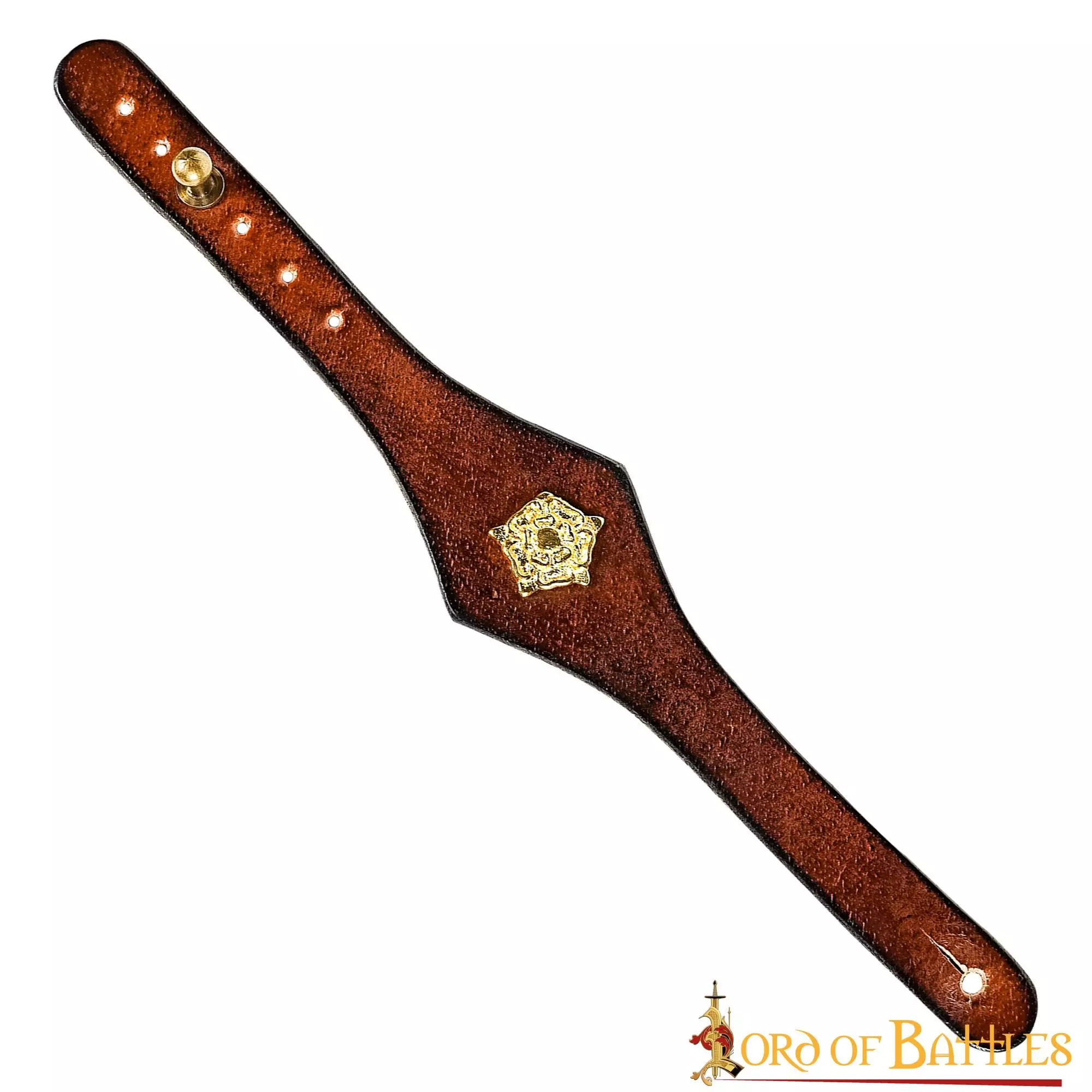 Pulsera Artesanal De Cuero Con Adorno De Rosa Tudor 5 Pulsera Artesanal De Cuero Con Adorno De Rosa Tudor - Imagen 3