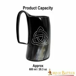 Taza De Cerveza Medieval Vikinga Hecha A Mano Con Auténtico Cuerno De Buey -Armadura Ventas 3 55
