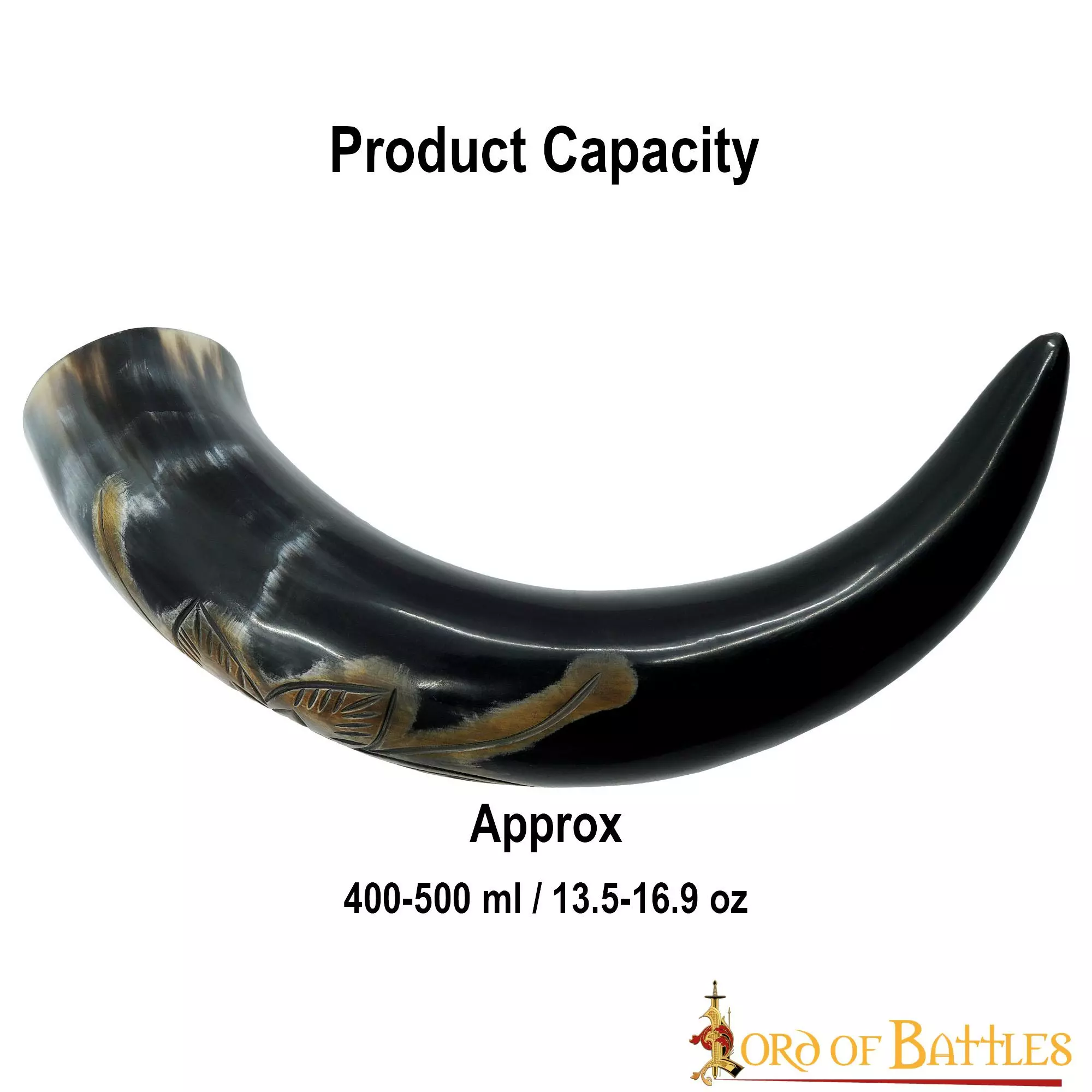 Cuerno Para Beber En Flor Con Motas Carbonizadas Cuerno De Buey Auténtico Hecho A Mano 5 Cuerno Para Beber En Flor Con Motas Carbonizadas Cuerno De Buey Auténtico Hecho A Mano - Imagen 3