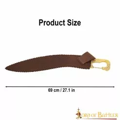 Espada Falcata Decorativa Con Empuñadura De Latón Puro Y Vaina De Cuero -Armadura Ventas 3 78 1