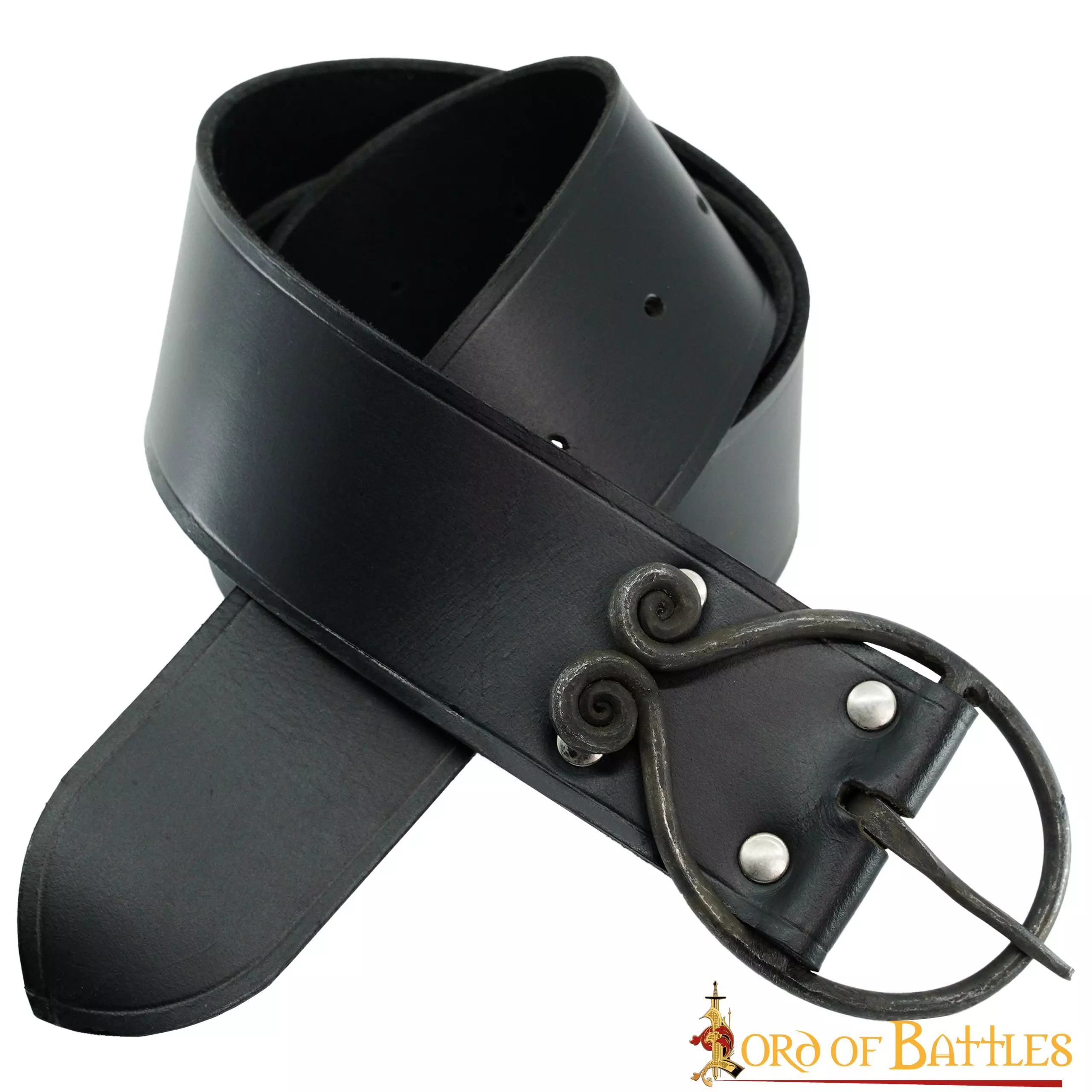 Cinturón De Cuero Auténtico De La Edad Media Con Hebilla De Hierro Forjada A Mano 4 Cinturón De Cuero Auténtico De La Edad Media Con Hebilla De Hierro Forjada A Mano - Imagen 2