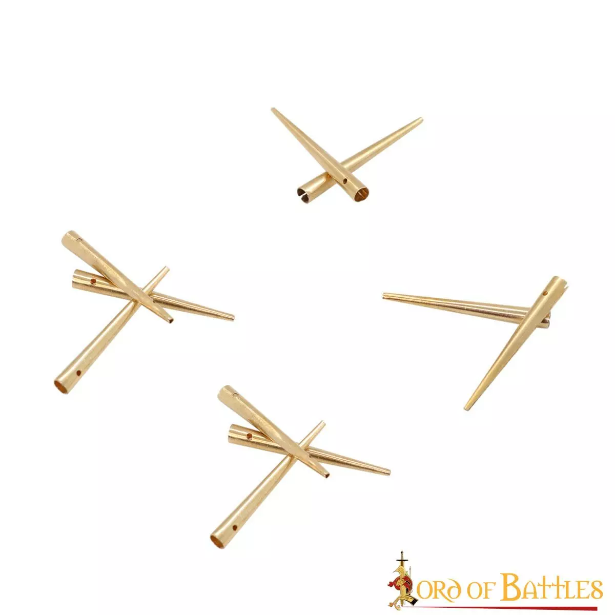 Juego De 10 Aiguetas Medievales De Latón Macizo Puro 5 Juego De 10 Aiguetas Medievales De Latón Macizo Puro - Imagen 3