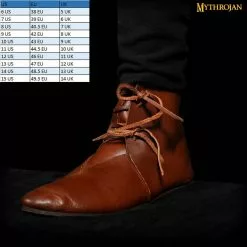Mythrojan XII Al Siglo XV Zapatos Medievales De Cuero, Ideal Para SCA LARP Reenactment Ren Eventos Medievales Justas, Cuero De Grano Completo, Marrón 11 Mythrojan XII Al Siglo XV Zapatos Medievales De Cuero, Ideal Para SCA LARP Reenactment Ren Eventos Medievales Justas, Cuero De Grano Completo, Marrón -Armadura Ventas 3 DSC03145