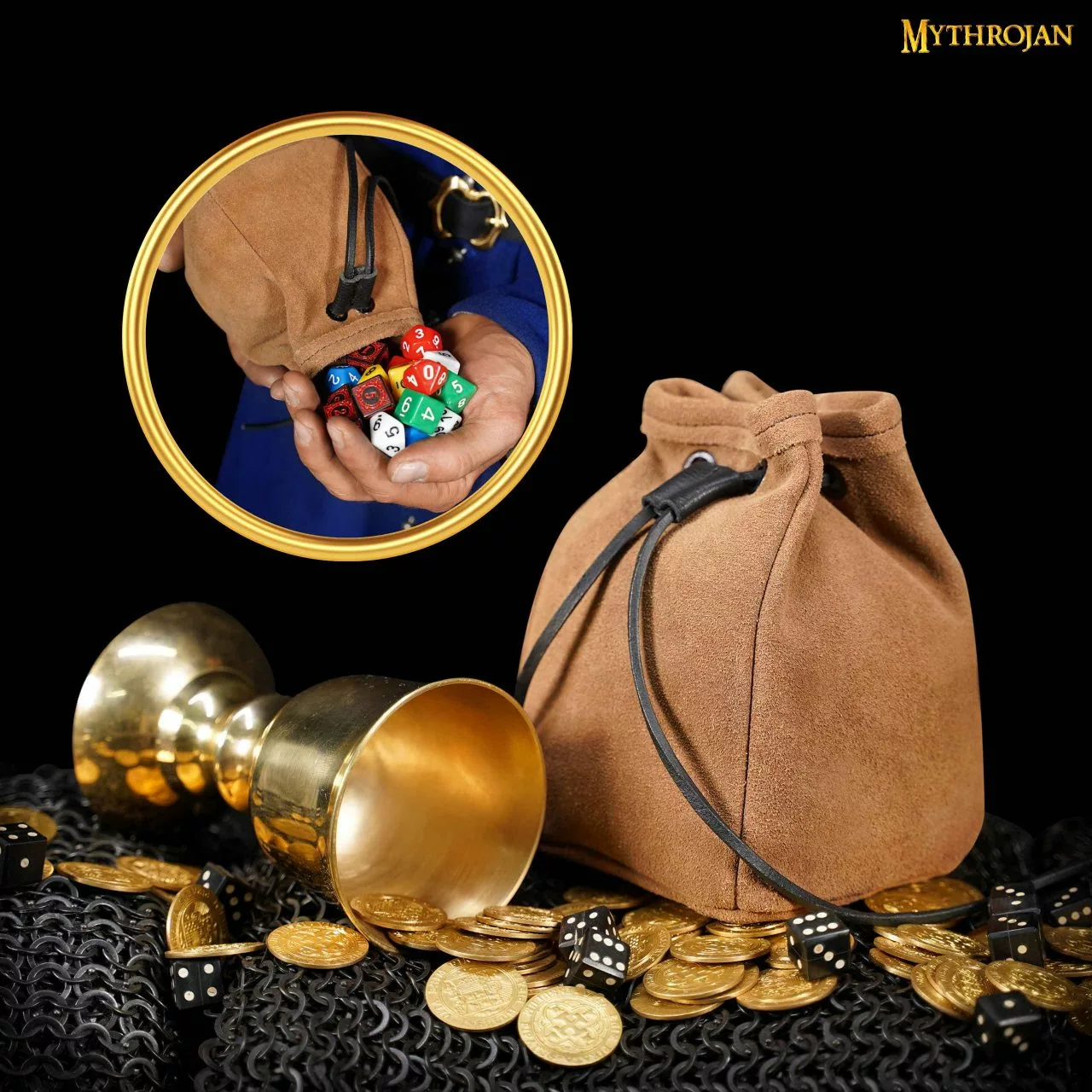 Riñonera Medieval Mythrojan, Ideal Para Representaciones LARP SCA Y Ferias Ren, Piel De Ante, 6.5"×4.5". 7 Riñonera Medieval Mythrojan, Ideal Para Representaciones LARP SCA Y Ferias Ren, Piel De Ante, 6.5"×4.5". - Imagen 5