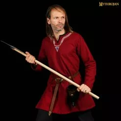 Mythrojan Pequeño Cuerno Para Beber Con Soporte De Cuero Marrón Auténtica Taza Vikinga Inspirada En La Edad Media 150ml Con Bolsa Mythrojan -Armadura Ventas 3 DSC07561