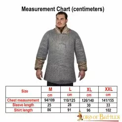 Anillo Redondo De Cota De Malla Medieval De Media Manga Haubergeon, Conificado, DI 9 Mm, Acero Para Muelles 10 Anillo Redondo De Cota De Malla Medieval De Media Manga Haubergeon, Conificado, DI 9 Mm, Acero Para Muelles -Armadura Ventas 3. HAUBERGEON 1