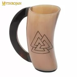 Mythrojan Valknut Diseño Vikingo Beber Pequeño Cuerno Tankard - 5-6″.