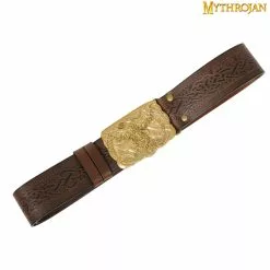 Mythrojan URBAN VIKING BELT WITH ODIN RAVEN SOLID BRASS BUCKLE & Embossed Real Leather 9 Mythrojan URBAN VIKING BELT WITH ODIN RAVEN SOLID BRASS BUCKLE & Embossed Real Leather -Armadura Ventas 301045BRE 2