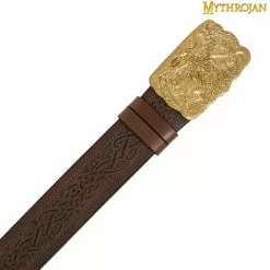 Mythrojan URBAN VIKING BELT WITH ODIN RAVEN SOLID BRASS BUCKLE & Embossed Real Leather 11 Mythrojan URBAN VIKING BELT WITH ODIN RAVEN SOLID BRASS BUCKLE & Embossed Real Leather -Armadura Ventas 301045BRE 3