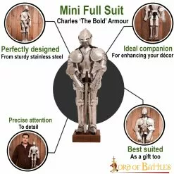 Mini Armadura Completa Decorativa De Acero Inoxidable Duque De Borgoña -Armadura Ventas 3403SS22 1 1
