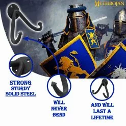 Soporte De Pared Para Espada Pesada Mythrojan En Acabado Negro Forjado : Soporte De Pared Para Espada Universal -Armadura Ventas 4 13 1