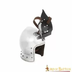 Casco De Acero Medieval Klappvisor Bascinet Fully Functional BATTLE READY 16 Gauge -Armadura Ventas 4 131