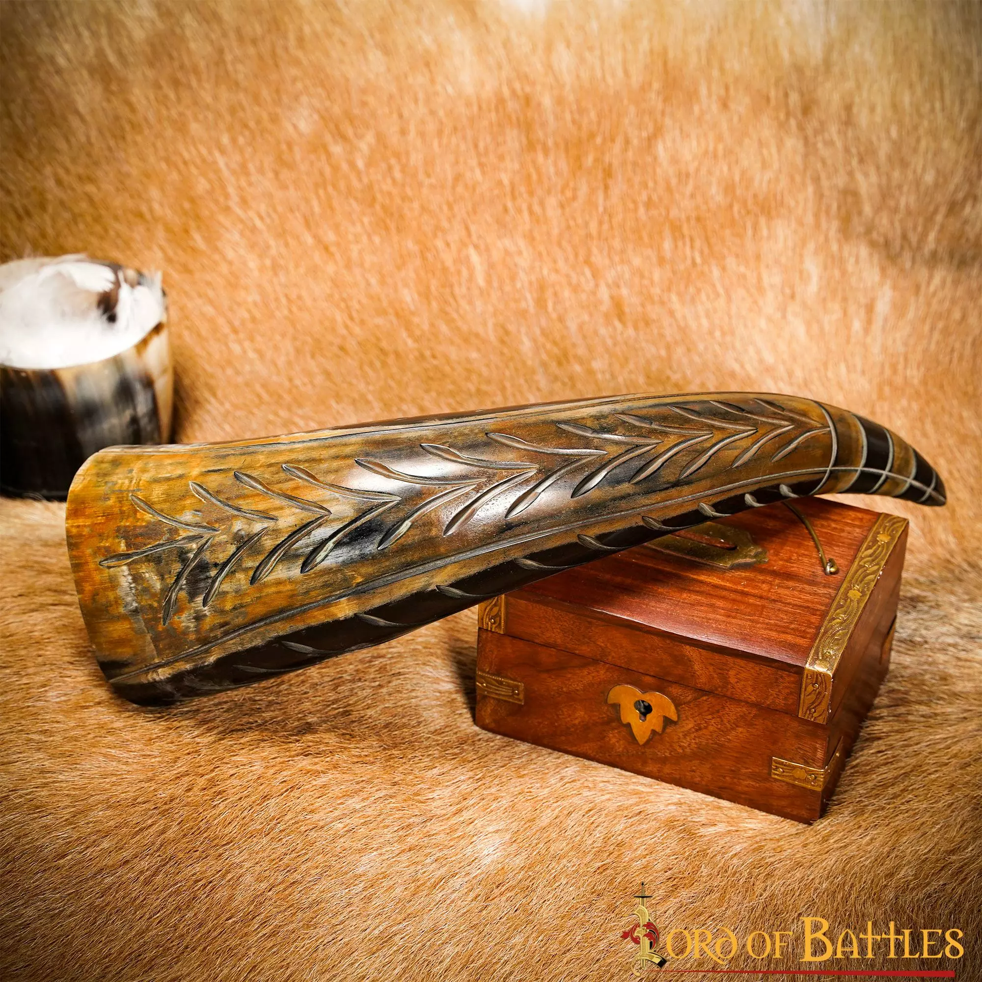 Cuerno De Buey Para Beber Vikingo Con Diseños Grabados Cuerno De Buey Auténtico Hecho A Mano 8 Cuerno De Buey Para Beber Vikingo Con Diseños Grabados Cuerno De Buey Auténtico Hecho A Mano - Imagen 6