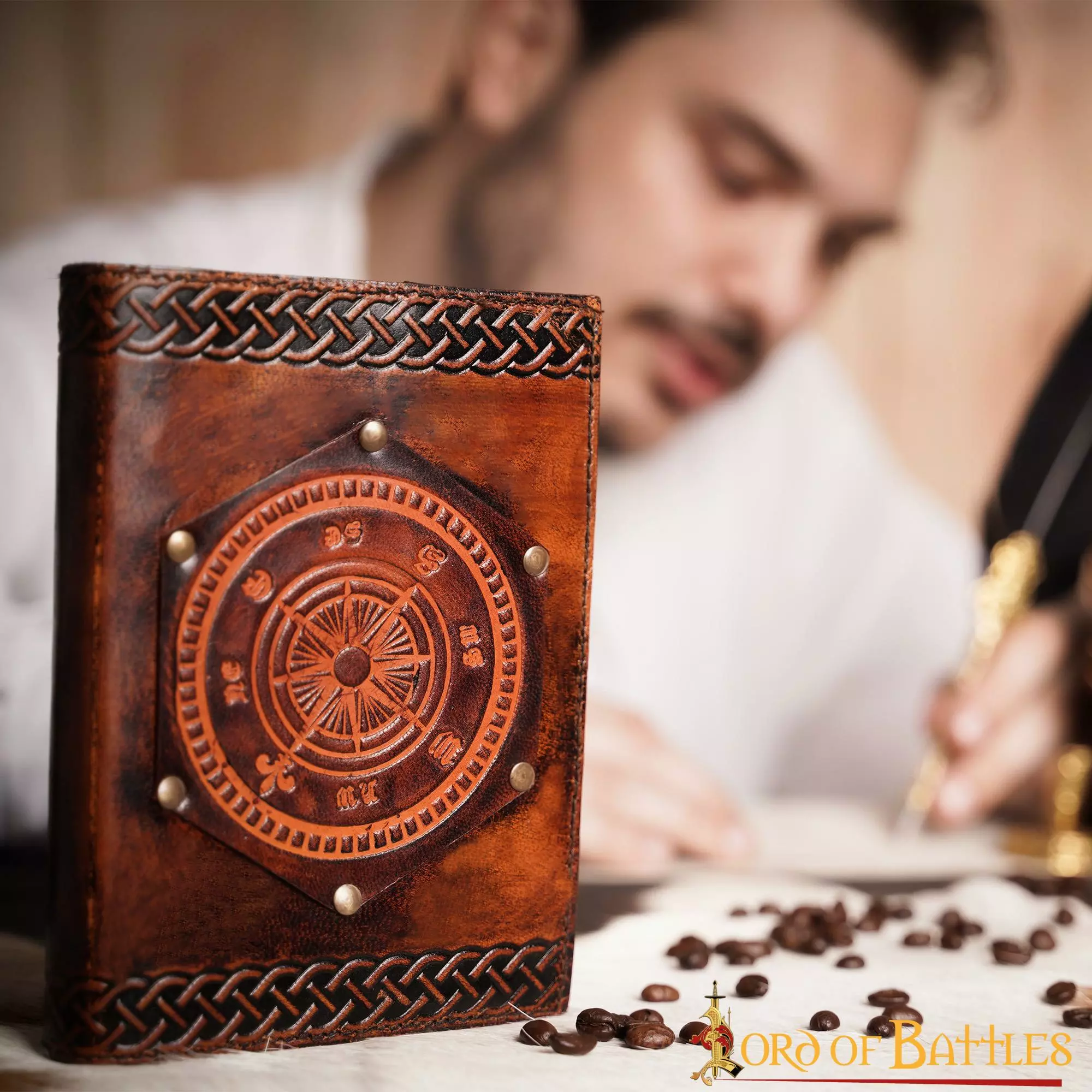 Brújula De Navegación Fleur De Lis Diario De Notas Hecho A Mano En Piel Auténtica 8 Brújula De Navegación Fleur De Lis Diario De Notas Hecho A Mano En Piel Auténtica - Imagen 6