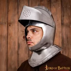Casco Cerrado Renaissance Con Visera Móvil Bevor Integrada Calibre 16 12 Casco Cerrado Renaissance Con Visera Móvil Bevor Integrada Calibre 16 -Armadura Ventas 4 31