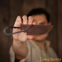Cuchillo Vikingo De Hierro Forjado A Mano Con Funda De Cuero Auténtico -Armadura Ventas 4 7