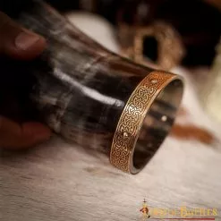 Cuerno De Buey Medieval Para Beber Con Accesorios De Latón Puro Cuerno De Buey Auténtico -Armadura Ventas 4 8 1