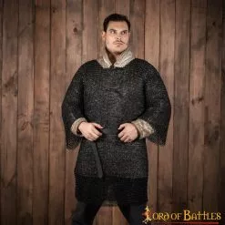 Camisa De Media Manga De Cota De Malla Haubergeon Cúpula Alternada Anillos Redondos Remachados