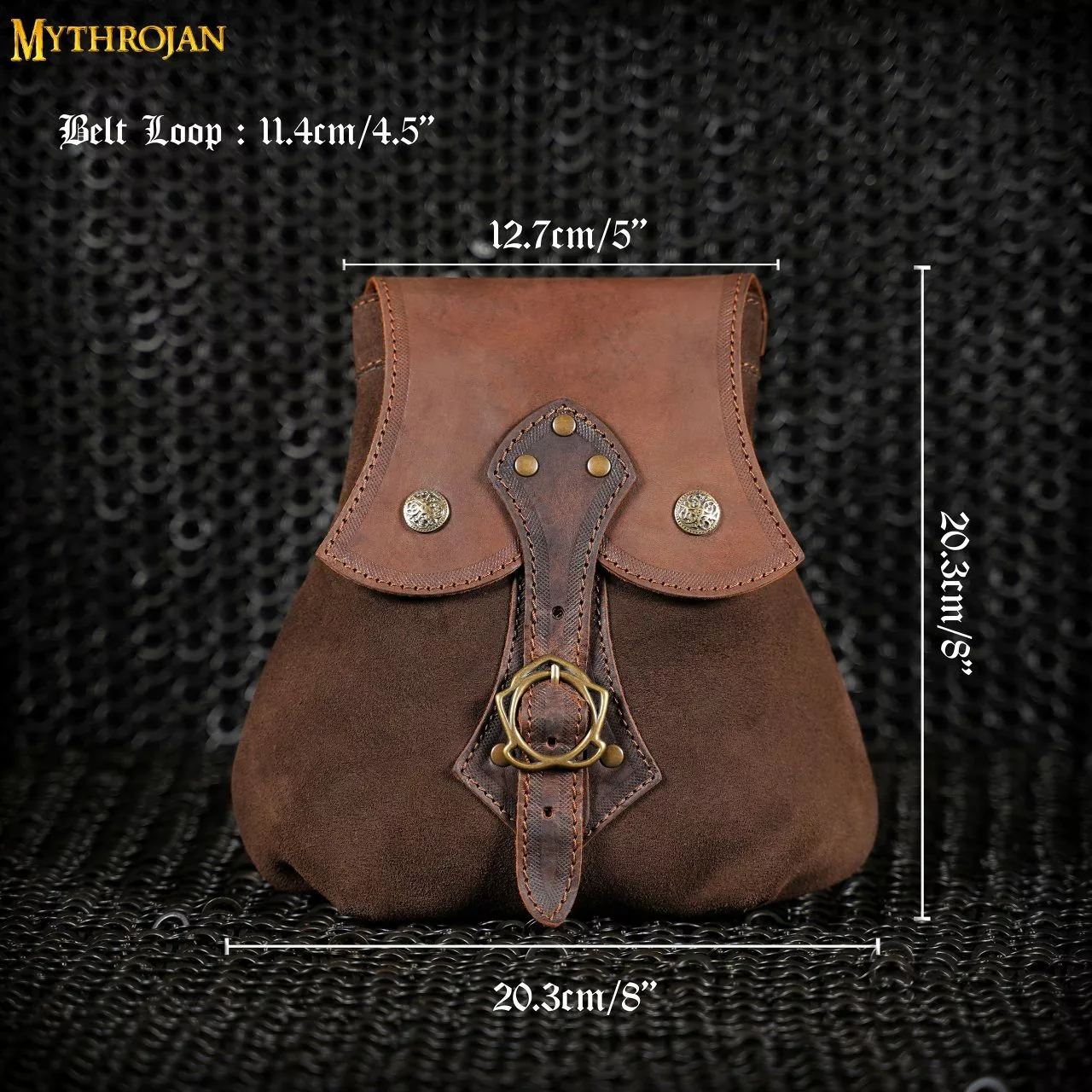 MYTHROJAN "STALWART WARRIOR" BOLSA DE CUERO Para LARP, Cosplay Medieval SCA Marrón, 8"×8 6 MYTHROJAN "STALWART WARRIOR" BOLSA DE CUERO Para LARP, Cosplay Medieval SCA Marrón, 8"×8 - Imagen 4