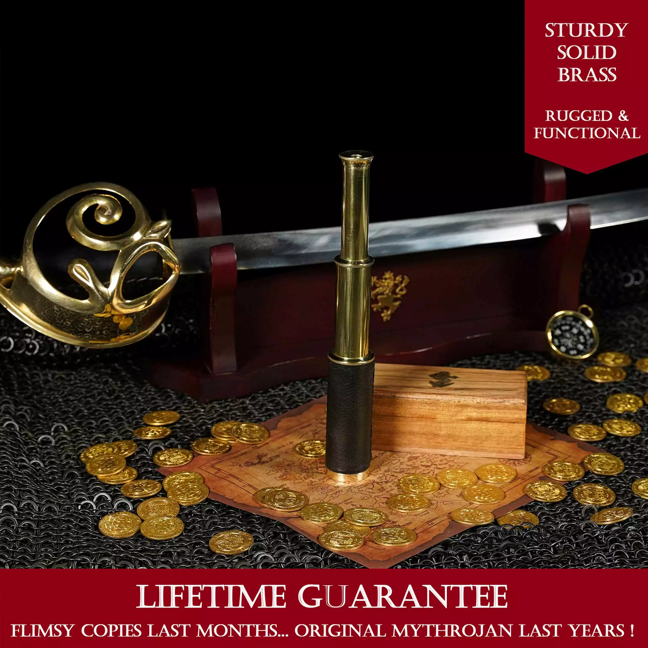 Mythrojan Mini Catalejo Pirata Telescopio De Latón Colapsable Telescopio De Mano Con Caja De Madera Pequeño Telescopio Vintage Pirata Decore Telescopio Decorativo De Latón 6 6 Mythrojan Mini Catalejo Pirata Telescopio De Latón Colapsable Telescopio De Mano Con Caja De Madera Pequeño Telescopio Vintage Pirata Decore Telescopio Decorativo De Latón 6 - Imagen 4