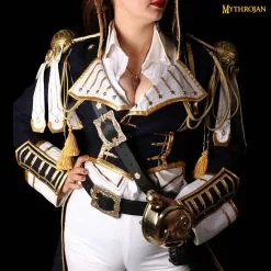 Mythrojan "The Venturing Pirate" Cinturón De Cuero Con Hebilla De Latón Macizo, Ideal Para LARP SCA Medieval Renacimiento Caballero Reenactment, Negro, 60 Pulgadas -Armadura Ventas 4 IMG 1041 Copie