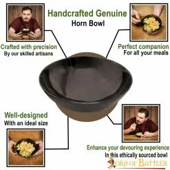 Viking Feast Cuenco De Cuerno Auténtico Accesorio Artesanal De Cuerno Auténtico -Armadura Ventas 4101 pattern1