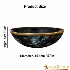 Cuenco Medieval De Cuerno Auténtico Con Borde De Latón Macizo -Armadura Ventas 4106 3