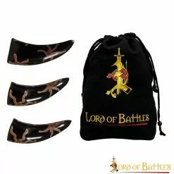 Juego De 3 Cuernos Para Beber Con Diseños Carbonizados Cuerno De Buey Auténtico