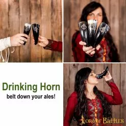 Juego De 3 Cuernos Para Beber Flor De Lis Hechos A Mano En Auténtico Cuerno De Buey 12 Juego De 3 Cuernos Para Beber Flor De Lis Hechos A Mano En Auténtico Cuerno De Buey -Armadura Ventas 4204FD pattern 2