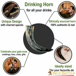 Cuerno Medieval Vikingo Para Beber Con Motas Carbonizadas Cuerno De Buey Auténtico Hecho A Mano -Armadura Ventas 4212 pattern1 1 scaled 1