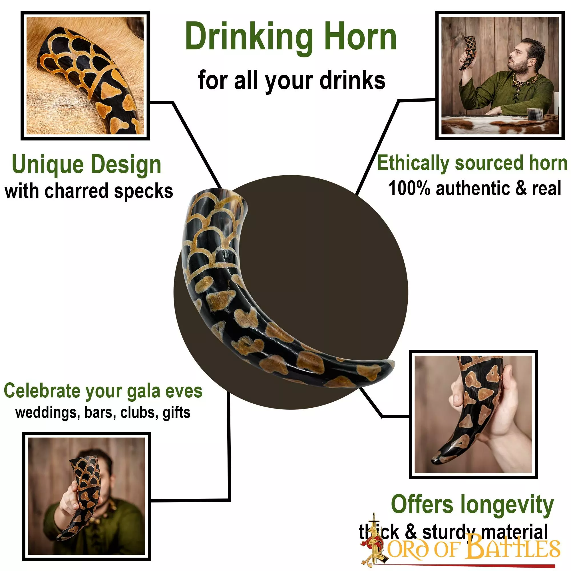 Cuerno Medieval Vikingo Para Beber Con Diseño Quemado Hecho A Mano Cuerno De Buey Auténtico 6 Cuerno Medieval Vikingo Para Beber Con Diseño Quemado Hecho A Mano Cuerno De Buey Auténtico - Imagen 4