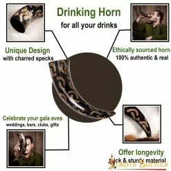 El Cuerno Para Beber Charred Crescents Hecho A Mano Con Auténtico Cuerno De Buey 11 El Cuerno Para Beber Charred Crescents Hecho A Mano Con Auténtico Cuerno De Buey -Armadura Ventas 4219 pattern1