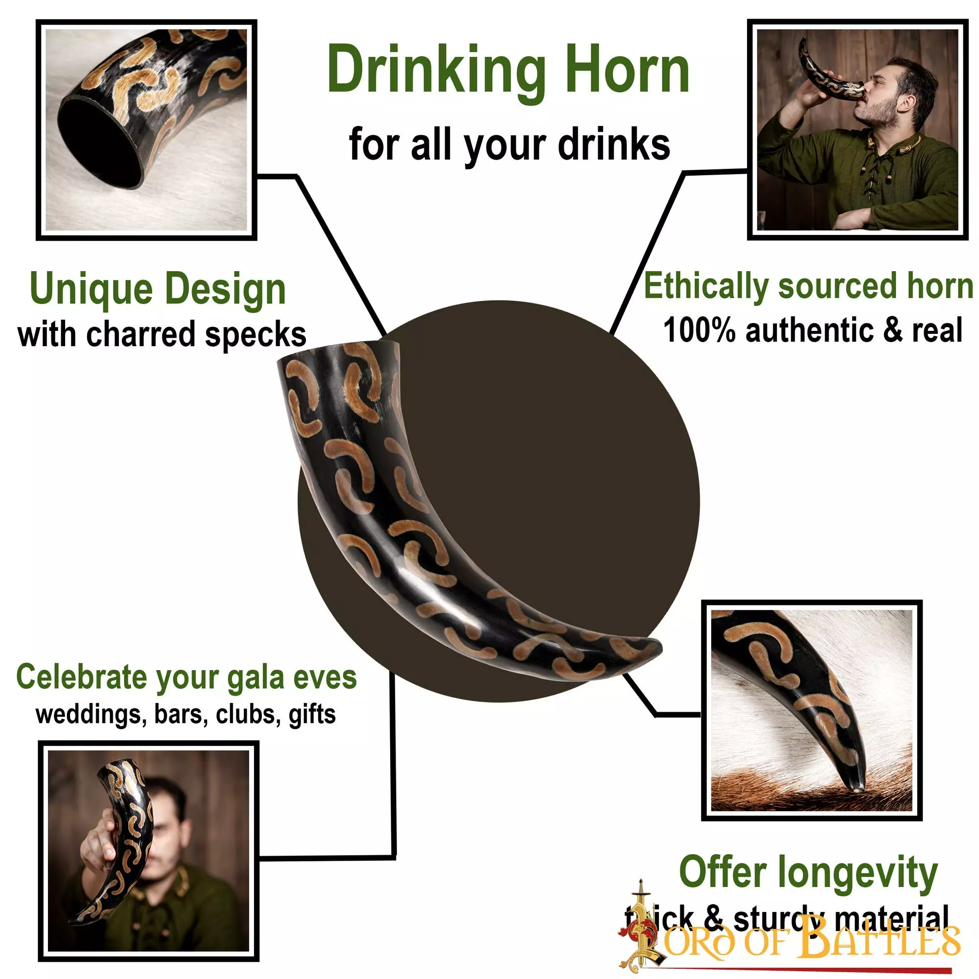 El Cuerno Para Beber Charred Crescents Hecho A Mano Con Auténtico Cuerno De Buey 6 El Cuerno Para Beber Charred Crescents Hecho A Mano Con Auténtico Cuerno De Buey - Imagen 4