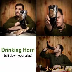 Cuerno Para Beber Con Nudos Celtas Grabados Hecho A Mano De Auténtico Cuerno De Buey -Armadura Ventas 4221 pattern 2