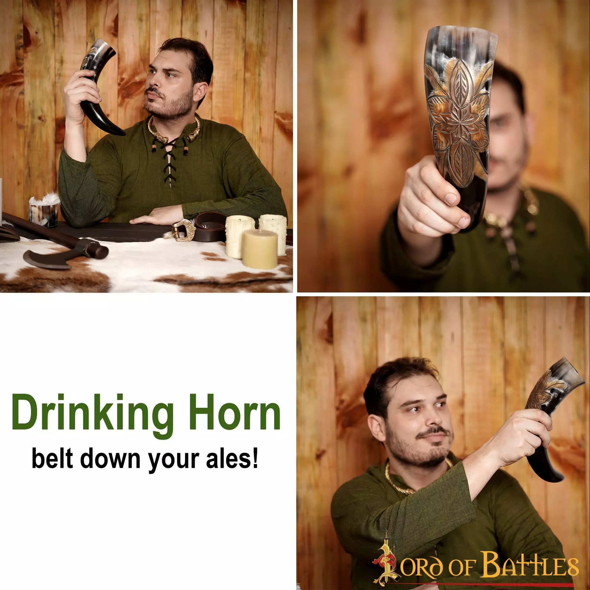 Cuerno Para Beber En Flor Con Motas Carbonizadas Cuerno De Buey Auténtico Hecho A Mano 7 Cuerno Para Beber En Flor Con Motas Carbonizadas Cuerno De Buey Auténtico Hecho A Mano - Imagen 5