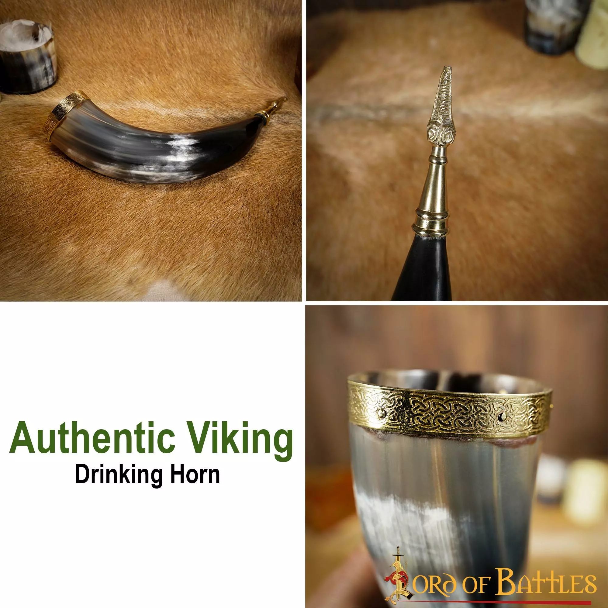 Cuerno Medieval Vikingo Para Beber Con Accesorios De Latón Cuerno De Buey Auténtico Hecho A Mano 7 Cuerno Medieval Vikingo Para Beber Con Accesorios De Latón Cuerno De Buey Auténtico Hecho A Mano - Imagen 5