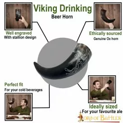 Cuerno Para Beber De Semental Grabado Cuerno De Buey Auténtico Hecho A Mano -Armadura Ventas 4235 pattern 1