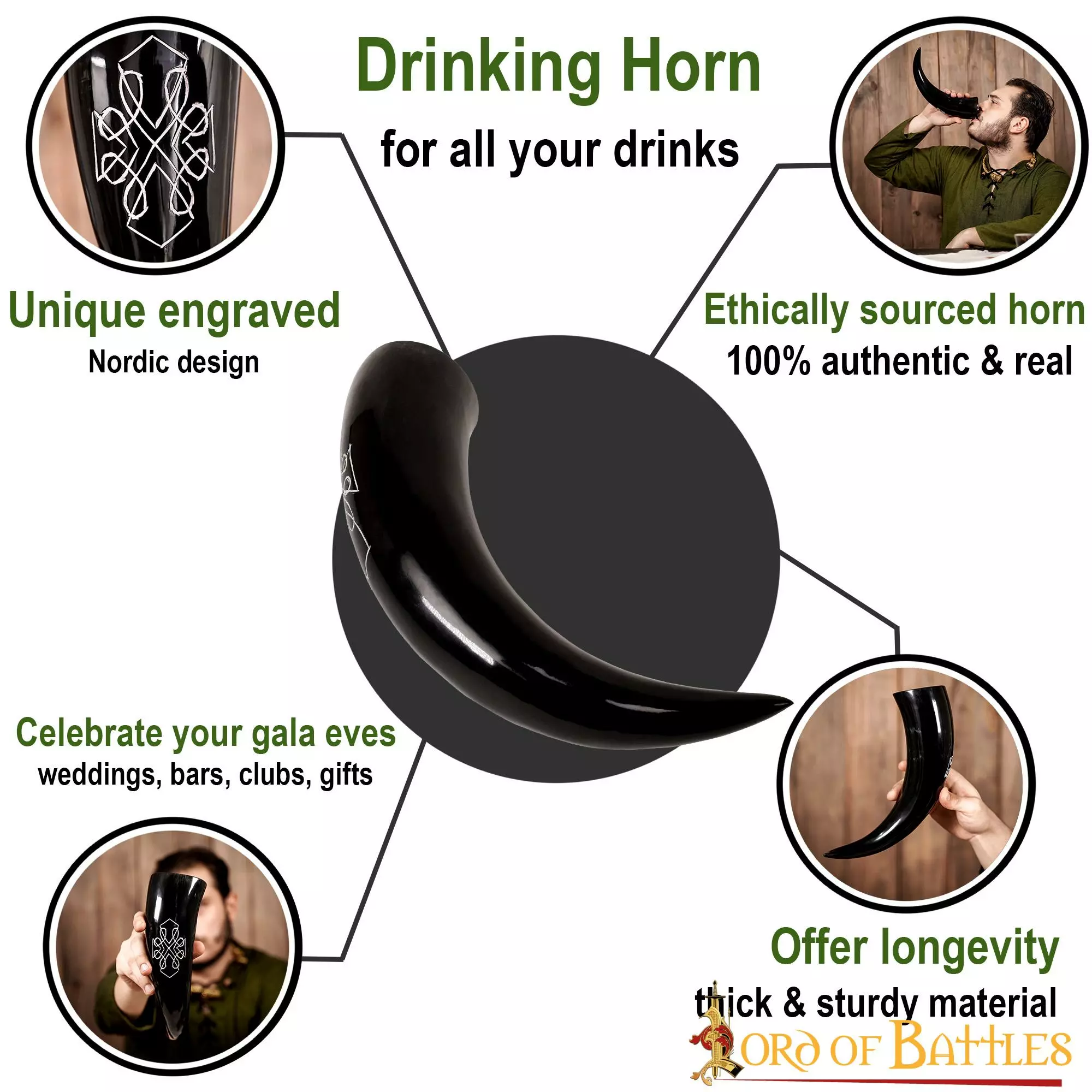 Beber Cuerno De Buey Con Diseño Nórdico Grabado Cuerno De Buey Auténtico Hecho A Mano 6 Beber Cuerno De Buey Con Diseño Nórdico Grabado Cuerno De Buey Auténtico Hecho A Mano - Imagen 4