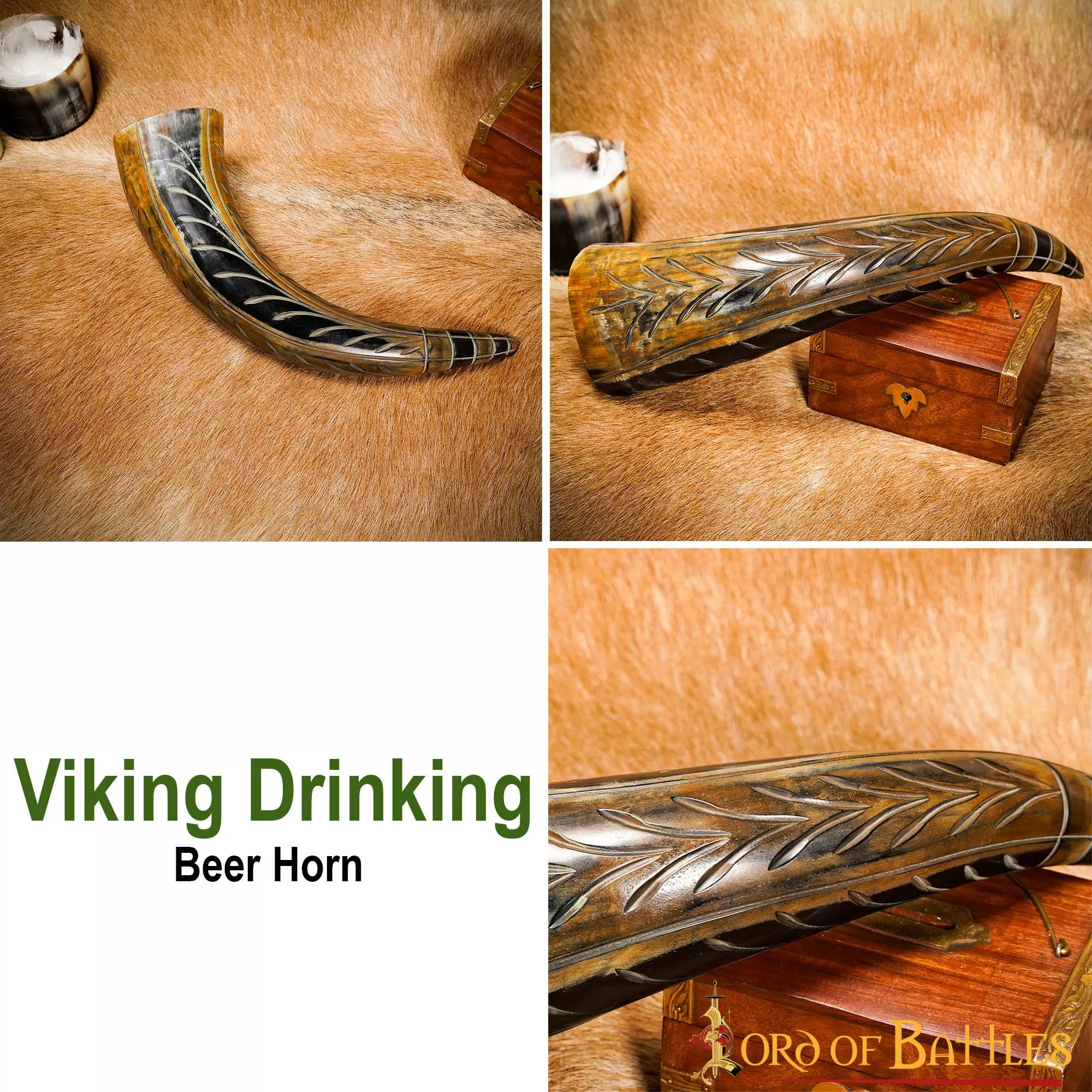 Cuerno De Buey Para Beber Vikingo Con Diseños Grabados Cuerno De Buey Auténtico Hecho A Mano 7 Cuerno De Buey Para Beber Vikingo Con Diseños Grabados Cuerno De Buey Auténtico Hecho A Mano - Imagen 5