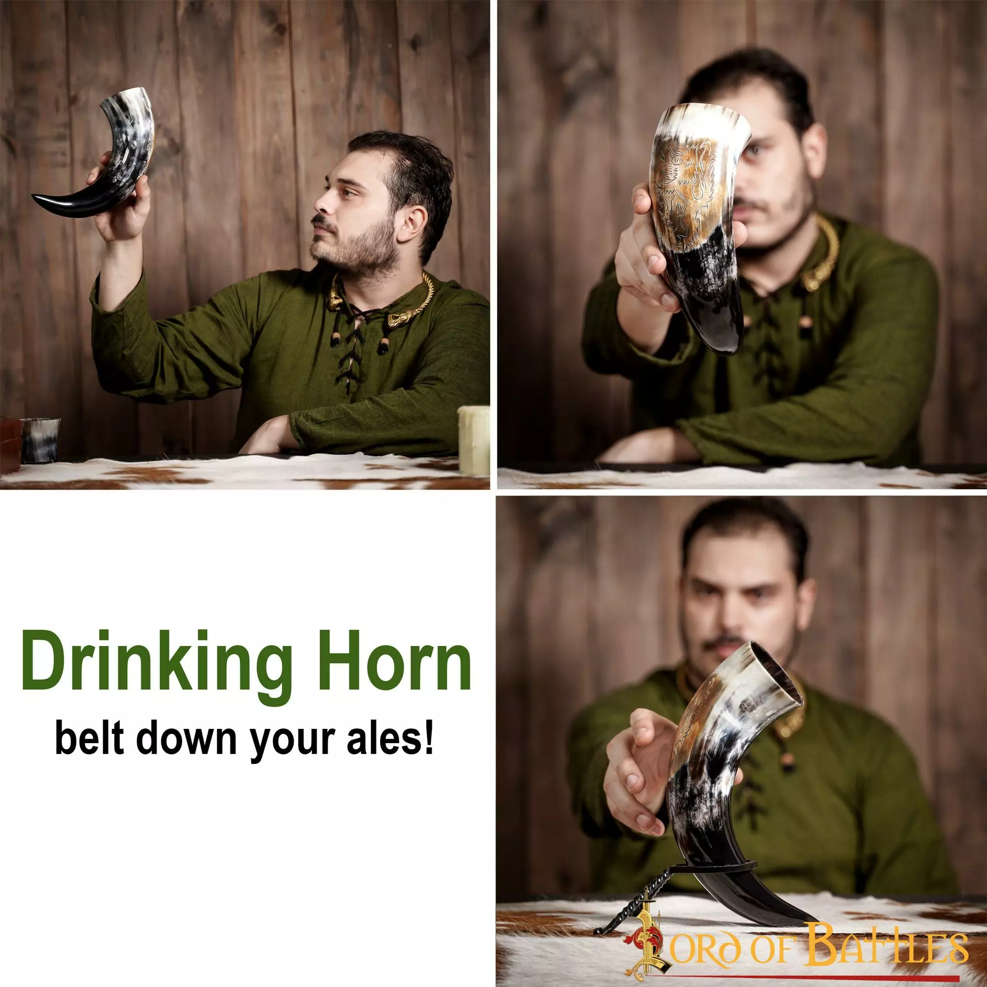 Cuerno Para Beber De León Rampante Grabado Cuerno De Buey Auténtico Hecho A Mano 7 Cuerno Para Beber De León Rampante Grabado Cuerno De Buey Auténtico Hecho A Mano - Imagen 5