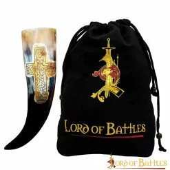 Cuerno Para Beber Grabado En Forma De Cruz Con Motas Carbonizadas Cuerno De Buey Auténtico Hecho A Mano