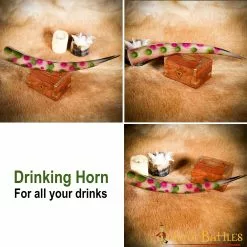 Cuerno Para Beber Con Diseños Brillantes Fabricado A Mano Con Auténtico Cuerno De Buey -Armadura Ventas 4253 pattern2