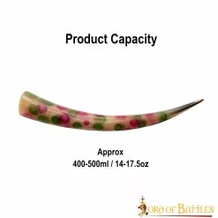 Cuerno Para Beber Con Diseños Brillantes Fabricado A Mano Con Auténtico Cuerno De Buey -Armadura Ventas 4253 3